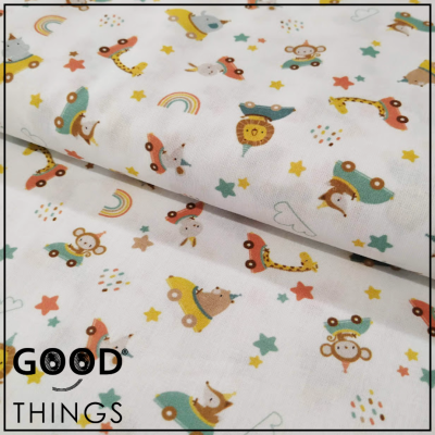 Tecido Carrinhos na Selva