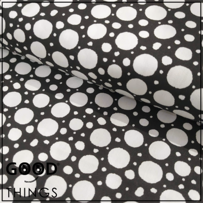 Tecido Bolas Brancas fundo Preto