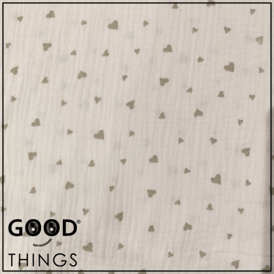 Musselina | Double Gauze | Corações Cinza