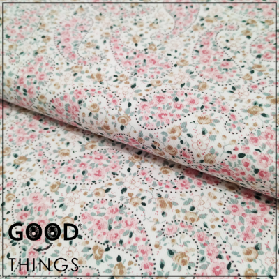 Vaiela Cornucópias Flores Rosa e Bege