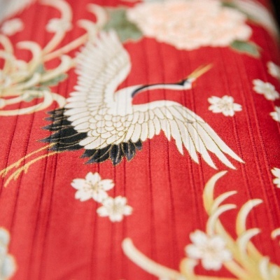 QUILT GATE FABRICS | Oriental | Leques fundo Vermelho