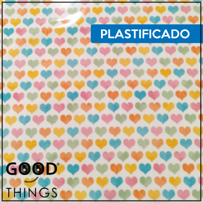 Tecido Plastificado | Corações Coloridos