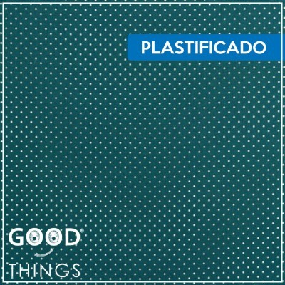 Tecido Plastificado | Bolinhas Azul Petróleo