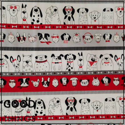 Retalho 45 x 110cm - MICHAEL MILLER | Bow-Wow-Wow | Faixas Cães