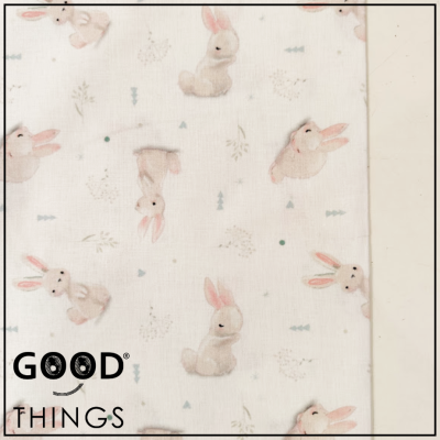 Tecido Coelhinho fundo Branco