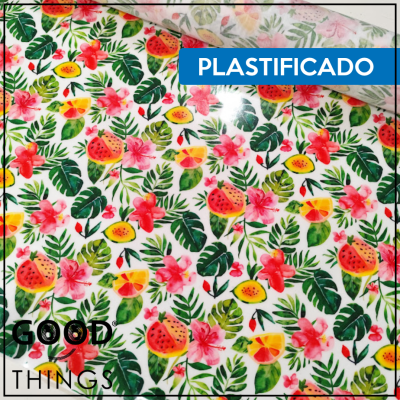 Tecido Plastificado | Flores e Frutos Tropicais