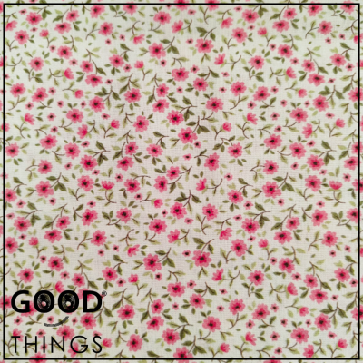 Tecido Florinhas | Flores Fuschia fundo Branco