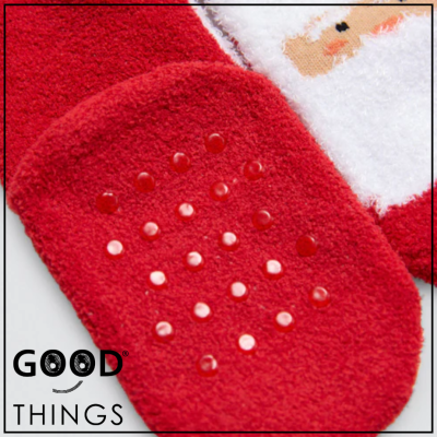 Meia Bebé Antiderrapante Pai Natal