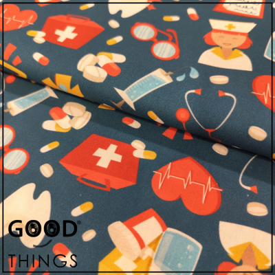 Tecido Medicina fundo Azul Escuro