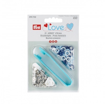 PRYM LOVE | Molas de Pressão Jersey Ø8mm Azuis