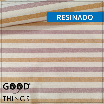 Tecido Resinado | Linho Alentejano Riscas Duas Cores