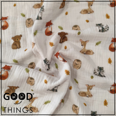 Musselina | Double Gauze | Animais do Bosque