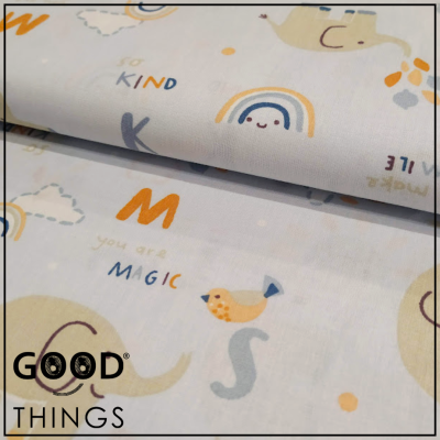 Tecido Alfabeto | Elefantes