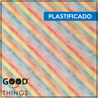 Tecido Plastificado | Riscas Diagonais Coloridas