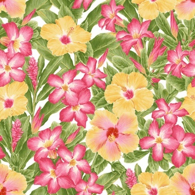 HENRY GLASS | Pink Paradise | Tropical Flowers