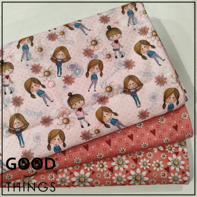 Retalho 55 x 150cm - FUXICOS E FRICOTES | Felicidade | Flores e Corações Rosa