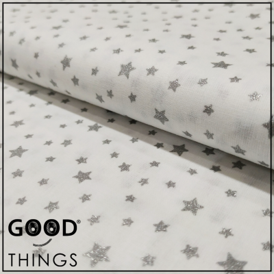Tecido Estrelinhas Prateadas