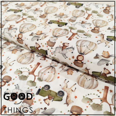 Tecido Safari e Balões de Ar Quente