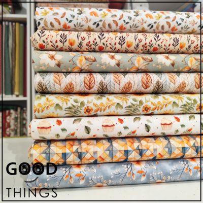 Tecido Cupcakes e Folhinhas