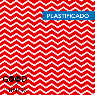 Tecido Plastificado | Zig-Zag Vermelho