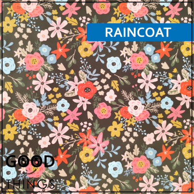 Tecido Gabardine | Floral fundo Castanho