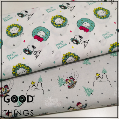 Tecido Peanuts | Snoopy Deck the Halls