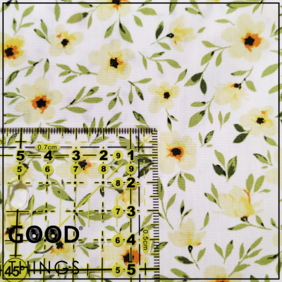 Tecido Algodão Orgânico | Florinhas Amarelas