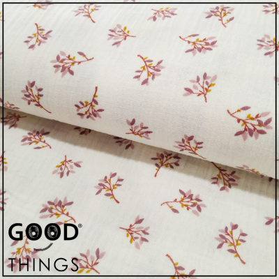 Musselina | Double Gauze | Raminho fundo Pérola