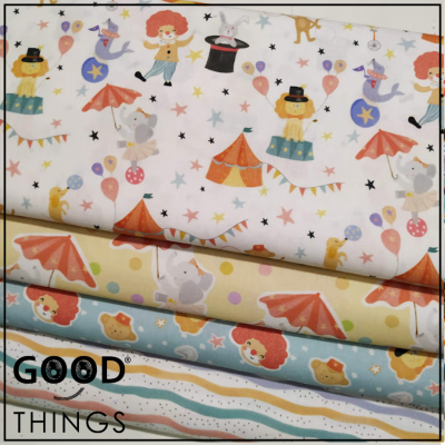 Retalho 30 x 150cm - CATEX | Circo dos Bichos | Estrelas e Bichinhos