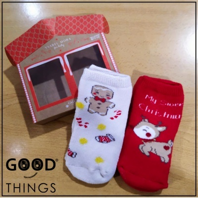 Meia Bebé Antiderrapante Natal