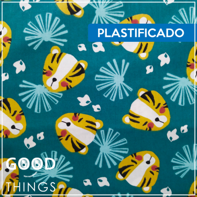 Tecido Plastificado | Tropical Jungle | Cabeças de Tigres