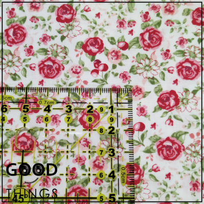 Tecido Algodão Orgânico | Rosinhas Vermelhas