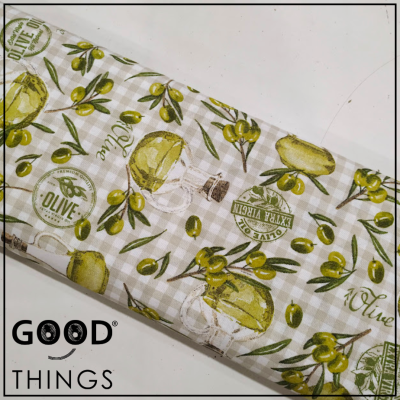 Loneta Azeite fundo Xadrez Bege