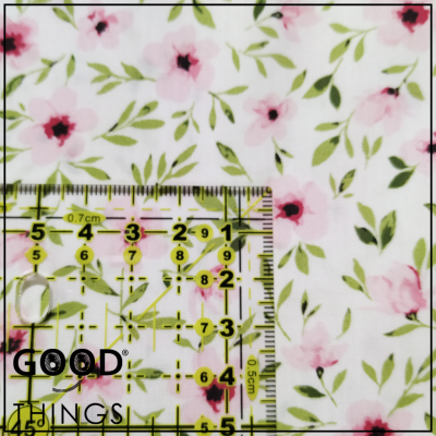 Tecido Algodão Orgânico | Florinhas Rosa