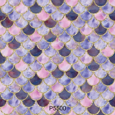 Tecido Plastificado | Escamas Lilás e Azuis