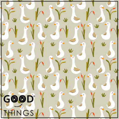 Tecido Patinhos fundo Verde