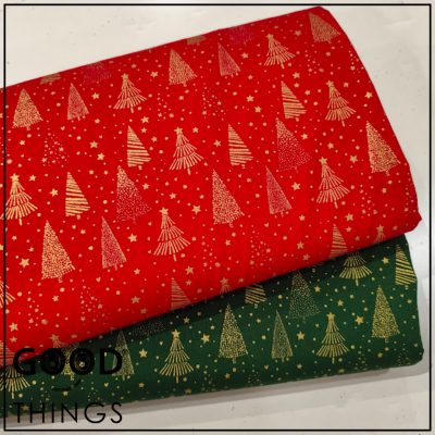 Tecido Natal | Árvore de Natal fundo Verde