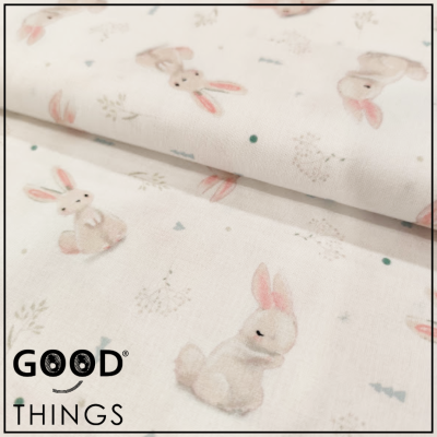 Tecido Coelhinho fundo Branco