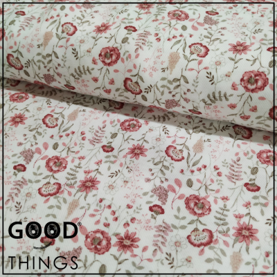 Vaiela Florinhas Rosa e Bordeaux