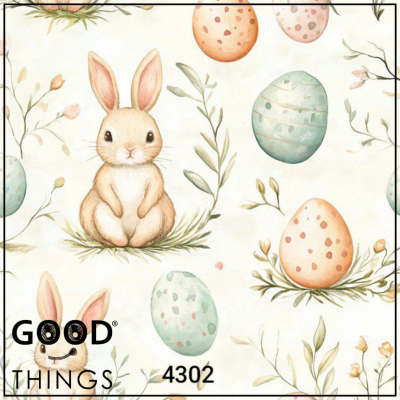 Tecido Páscoa | Coelhos Fofinhos Bege