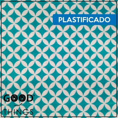 Tecido Plastificado | Geométrico Turquesa