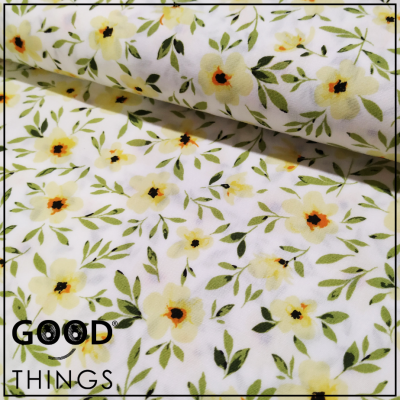 Tecido Algodão Orgânico | Florinhas Amarelas