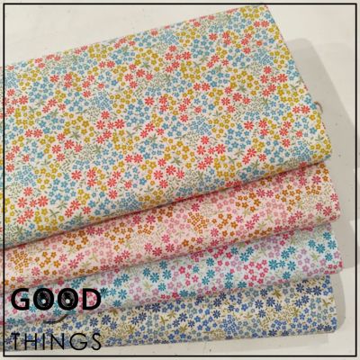 LIBERTY FABRICS | Wildflower | Florinhas Azuis e Coral