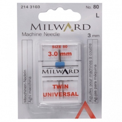 MILWARD | Agulha Máquina Universais | Twin Duplas 3mm