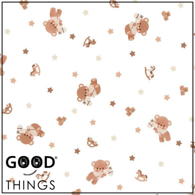 Tecido Ursinhos e Estrelinhas Bege