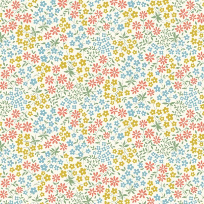LIBERTY FABRICS | Wildflower | Florinhas Azuis e Coral