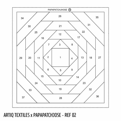 Bloco de Patchwork | Quadrado Pineapple