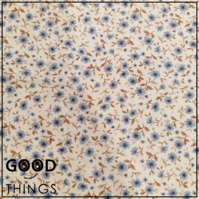 Tecido Florinhas | Flores Azuis fundo Branco