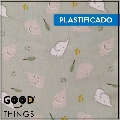 Retalho 40 x 140cm - Tecido Plastificado | Pequenos Elefantes