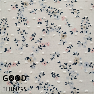 Tecido Plumeti Ramos Azuis